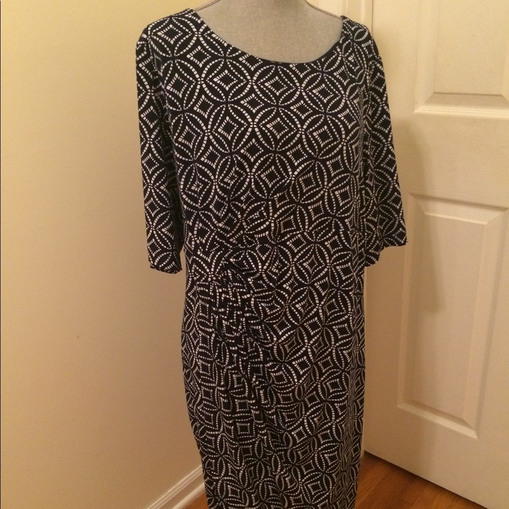 Navy blue and white dress
